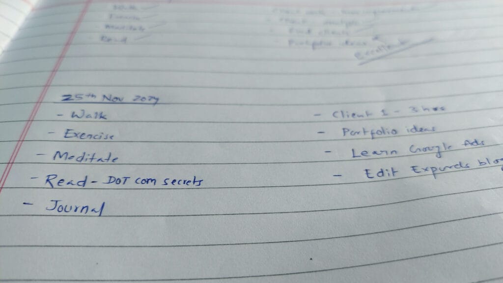 How to wake up early? Make a to-do list for the next day.